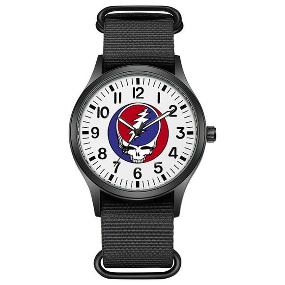 Limited Edition Grateful Dead Analog Watch Black Band Illuminating Hands NWT - Picture 1 of 11